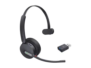 Yealink WH64 Hybrid Mono - Hodesett on-ear - DECT / Bluetooth - tr&#229;dl&#248;s - USB-A via DECT adapter, USB-C - UC-sertifisert