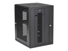 Startech 15U 19" Wall Mount Network Cabinet, 16" Deep Hinged Locking IT Network Switch Depth Enclosure, Assembled Vented Computer Equipment Data Rack with Shelf &amp; Flexible Side Panels 15U Vented Cabinet - rack - 15U