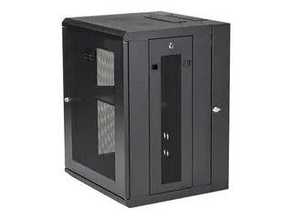 Startech 15U 19" Wall Mount Network Cabinet, 16" Deep Hinged Locking IT Network Switch Depth Enclosure, Assembled Vented Computer Equipment Data Rack with Shelf &amp; Flexible Side Panels 15U Vented Cabinet - rack - 15U