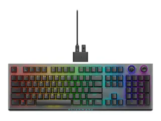 Alienware Tri-Mode AW920K - Tastatur - AlienFX per n&#248;kkel RGB / 16,8 millioner farger tr&#229;dl&#248;s - 2.4 GHz, Bluetooth 5.1, USB - QWERTY - USA - tastsvitsj: CHERRY MX Red - Dark Side of the Moon