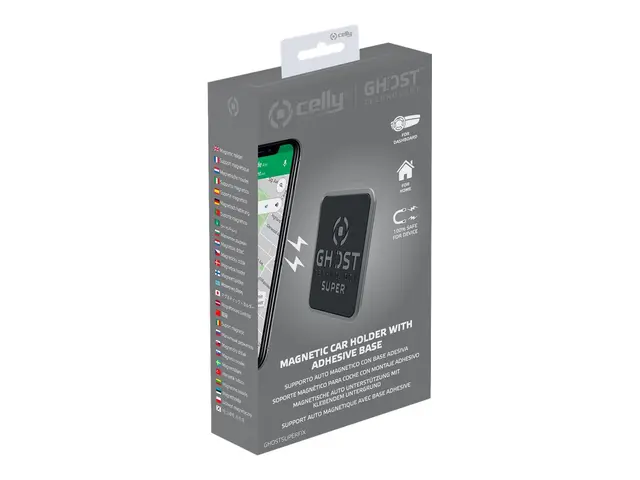 Celly Ghost Super Fix - Magnetbilholder for mobiltelefon svart