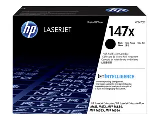 HP 147X - Høy ytelse - svart - original - LaserJet tonerpatron (W1470X) - for LaserJet Enterprise MFP M634, MFP M637; LaserJet Enterprise Flow MFP M634, MFP M635