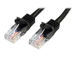 Startech 2m Black Cat5e / Cat 5 Snagless Patch Cable Koblingskabel - RJ-45 (hann) til RJ-45 (hann) - 2 m - UTP - CAT 5e - formstøpt, uten hindringer - svart
