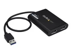 StarTech.com USB 3.0 to Dual DisplayPort Adapter 4K 60Hz, DisplayLink Certified, Video Converter with External Graphics Card Mac &amp; PC (USB32DP24K60) - DisplayPort-adapter - USB-type A til DisplayPort - 30 cm