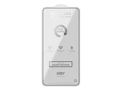Key Eco - Skjermbeskyttelse for mobiltelefon kant-til-kant - glass - rammefarge svart - for Samsung Galaxy S25 Edge