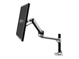 Ergotron LX - Monteringssett (skrivebordsklemmemontering, forlengerarm, maljemonteringsfot, skjermarm, h&#248;y stang) for LCD-skjerm - polert aluminium - skjermst&#248;rrelse: inntil 34&quot;