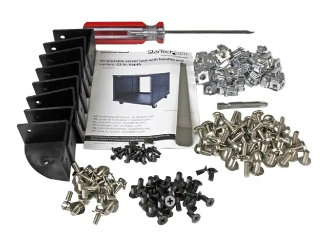 Startech 9U Open Frame Rack with Wheels - 4 Post 23" Deep Portable...