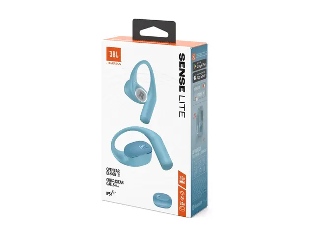 JBL Sense Lite - True wireless-hodetelefoner med mikrofon åpent øre - over-øret-montering - Bluetooth - blå 
