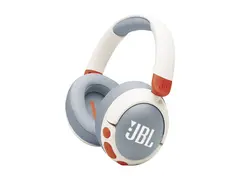 JBL Junior 470NC - Hodetelefoner med mikrofon full størrelse - Bluetooth - trådløs, kablet - aktiv støydemping - 3,5 mm jakk - hvit