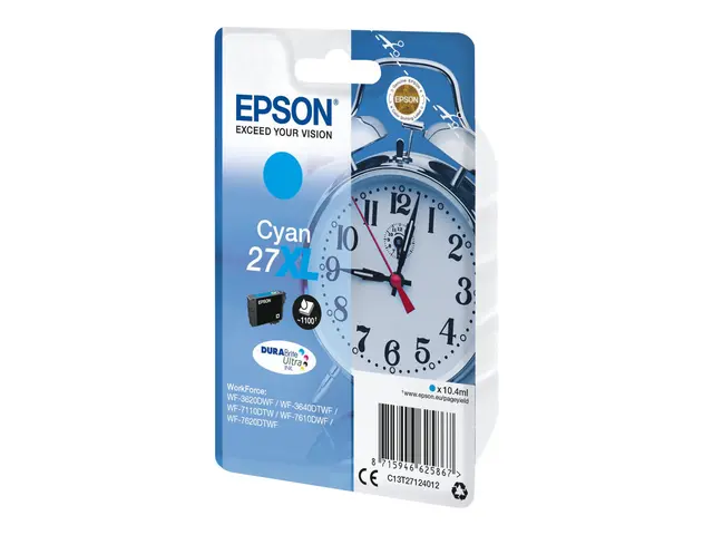 Epson 27XL - 10.4 ml XL cyan original blekkpatron for WorkForce WF...