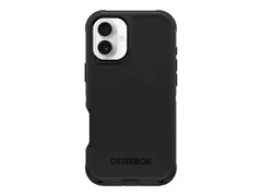 OtterBox Defender Series - Baksidedeksel for mobiltelefon MagSafe-samsvar - silikon - svart - for Apple iPhone 16 Plus