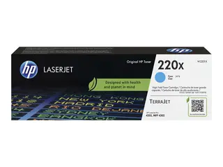 HP 220X - H&#248;y ytelse - cyan - original - LaserJet boks - tonerpatron (W2201X) - for Color LaserJet Pro 4201, MFP 4301, MFP 4303