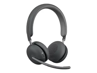 Logitech Zone Wireless 2 - Hodesett - on-ear Bluetooth - trådløs - aktiv støydemping - USB-C via Bluetooth-adapter - grafitt - Certified for Microsoft Teams