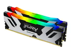 Kingston FURY Renegade RGB - DDR5 sett - 48 GB: 2 x 24 GB - DIMM 288-pin - 7200 MT/s / PC5-57600 - CL38 - 1.1 V - ikke-bufret - on-die ECC - sølv/svart