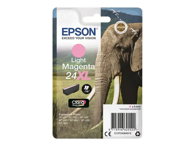 Epson 24XL - 9.8 ml - XL - lys magenta - original - blære med RF-a...