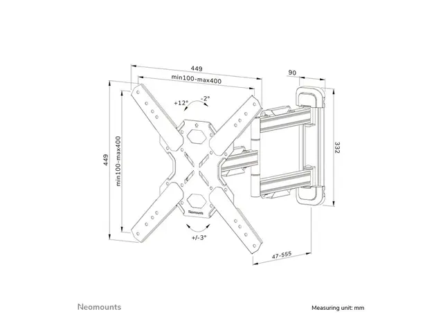 Neomounts WL40S-850BL14 - Monteringssett (veggmontering) for TV