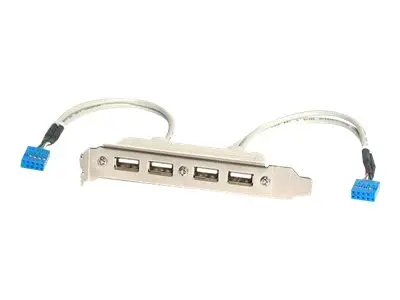 StarTech.com 4 Port USB A Female Slot Plate Adapter - panel pin Ty...