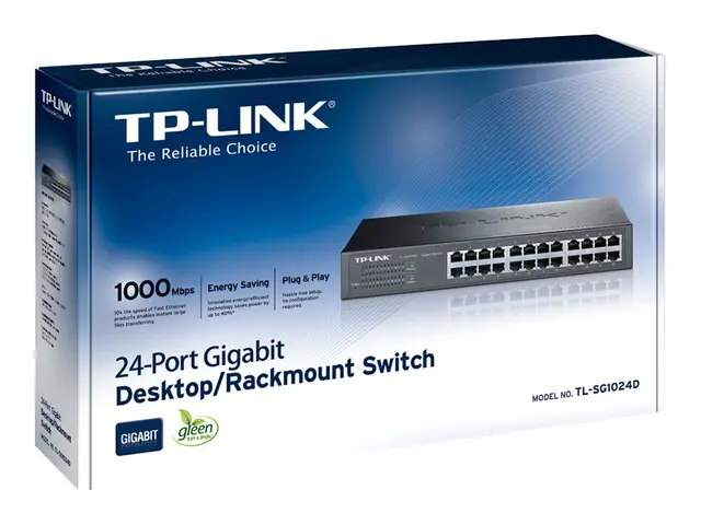 TP-Link TL-SG1024D - Switch - 24 x 10/100/1000 - stasjonær, rackmo...