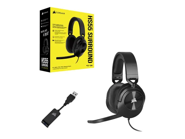 CORSAIR Gaming HS55 SURROUND - Hodesett full størrelse kablet 3,5 ...