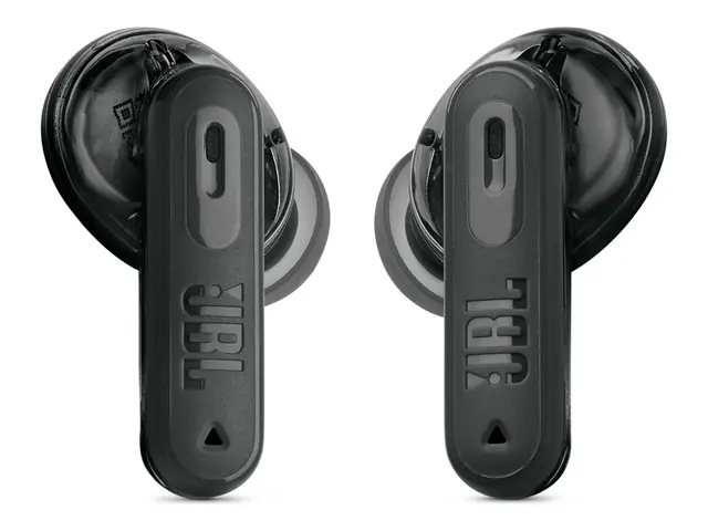 JBL TUNE Beam 2 - Ghost Edition - True wireless-hodetelefoner med mikrofon i øret - Bluetooth - aktiv støydemping - spøkelsessvart 