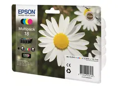 Epson 18 Multipack - 4-pack - 15.1 ml - svart, gul, cyan, magenta original - blekkpatron - for Expression Home XP-212, 215, 225, 312, 315, 322, 325, 412, 415, 422, 425