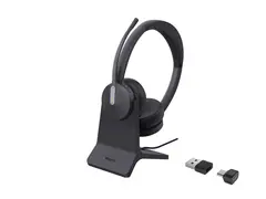 Yealink BH70 Dual - Hodesett - on-ear - Bluetooth trådløs - USB-A via Bluetooth-adapter, USB-C via Bluetooth-adapter - svart - Optimized for Microsoft Teams