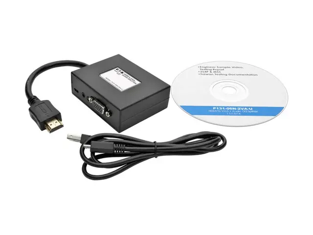 Eaton Tripp Lite series 2-Port HDMI to VGA Splitter Audio/Video Ad...