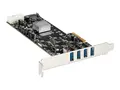StarTech.com 4 Port USB 3.0 PCIe Card w/ 4 Dedicated Channels UASP - USB 3.0 PCI Express Card Adapter - USB-adapter - PCIe x4 - USB 3.0 x 4 - for P/N: BNDTB10GI, BNDTB210GSFP, BNDTB310GNDP, BNDTB410GSFP, BNDTB4M2E1, BNDTBUSB3142
