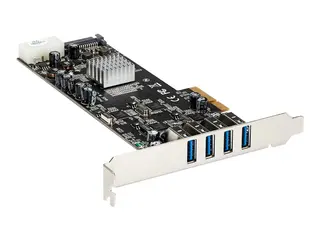StarTech.com 4 Port USB 3.0 PCIe Card w/ 4 Dedicated Channels UASP - USB 3.0 PCI Express Card Adapter - USB-adapter - PCIe x4 - USB 3.0 x 4 - for P/N: BNDTB10GI, BNDTB210GSFP, BNDTB310GNDP, BNDTB410GSFP, BNDTB4M2E1, BNDTBUSB3142