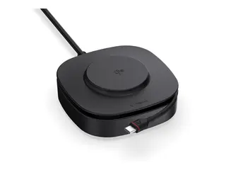 Unisynk - Tr&#229;dl&#248;s ladematte / str&#248;madapter 2-i-1 - 80 watt - utgangskontakter: 2 - svart