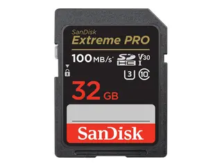 SanDisk Extreme Pro - Flashminnekort 32 GB - Video Class V30 / UHS-I U3 / Class10 - SDHC UHS-I