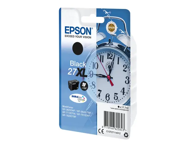 Epson 27XL - 17.7 ml - XL - svart - original - blekkpatron - for W...