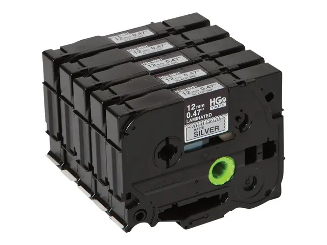 Brother HGE-M931V5 - Sort på sølv Rull (1,2 cm x 8 m) 5 kassett(er...