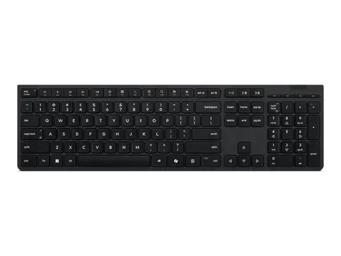 Lenovo Professional - Tastatur - ladbar - full size trådløs - 2.4 GHz, Bluetooth - QWERTY - Dansk - grå - brun boks