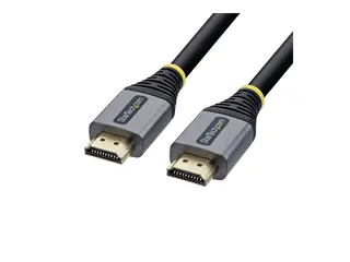 Startech - Premium High Speed - HDMI-kabel HDMI hann til HDMI hann - 7.6 m - skjermet - svart og sølv - 4K 60Hz støtte, 1440p (UWQHD) støtter 144 Hz, støtte for 1080p 240 Hz, passiv