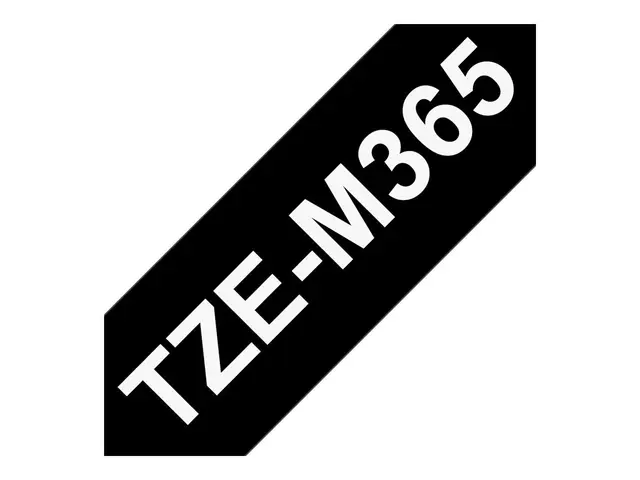 Brother TZe-M365 - Matt adhesiv hvittrykk på mattsvart Rull (3,6 c...