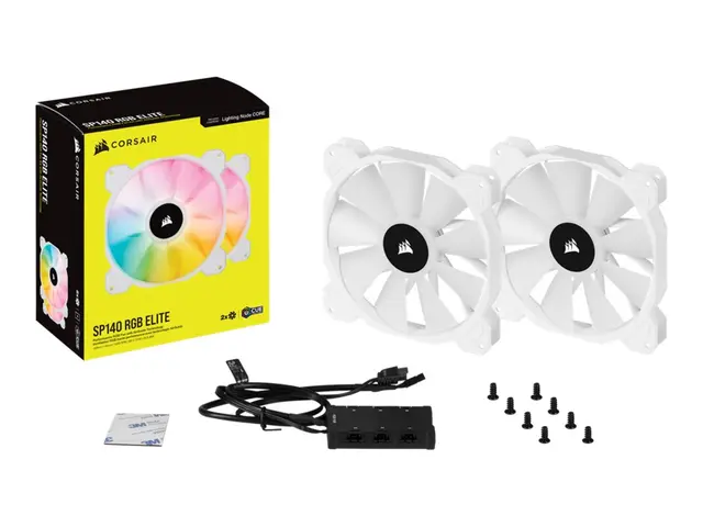 CORSAIR iCUE SP140 RGB ELITE - Kabinettvifte - 140 mm - hvit (en p...