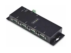 StarTech.com 4P Serial to Ethernet Adapter, IP LAN to RS232 DB9 Converter Enhetsserver - 4 porter - 100Mb LAN, RS-232 - vegg- / DIN-skinnemonterbar - TAA-samsvar - for P/N: AT925FM, GC9SF, SCNM9FF, SCNM9FM