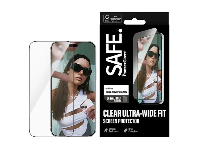SAFE. by PanzerGlass® Screen Protector iPhone 2026 Pro Max | 17 Pro Max | Ultra-Wide Fit m. EasyAligner 