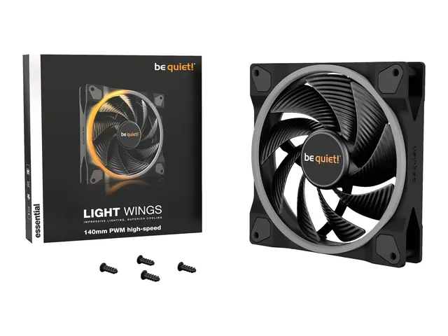 be quiet! Light Wings - Kabinettvifte 140 mm svart