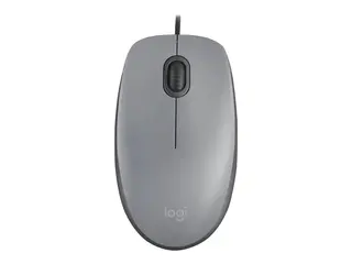 Logitech M110 Silent - Mus - høyre- og venstrehåndet optisk - 3 knapper - kablet - USB-A - mellomgrå