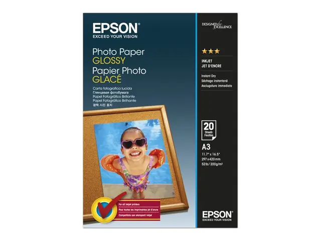 Epson - Blank - A3 (297 x 420 mm) - 200 g/m² - 20 ark fotopapir - ...