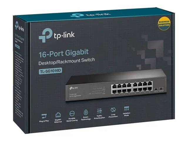 TP-Link TL-SG1016D 16-Port Gigabit Switch - Switch - ikke-styrt - ...