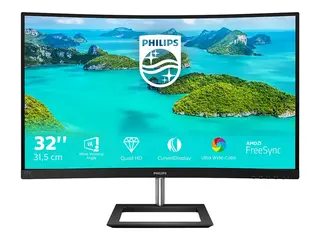 Philips E-line 325E1C - LED-skjerm kurvet - 32&quot; (31.5&quot; synlig) - 2560 x 1440 QHD @ 75 Hz - VA - 250 cd/m&#178; - 3000:1 - 4 ms - HDMI, VGA, DisplayPort - teksturert svart