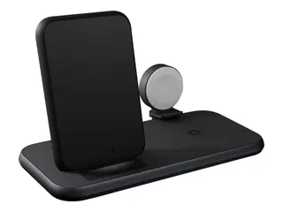 Zens Aluminium Series 4 in 1 - Trådløst ladestativ + AC-strømadapter 45 watt - Apple Fast Charge, FC (USB) - på kabel: USB-C - svart