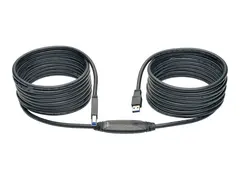 Eaton Tripp Lite Series 25ft USB 3.0 SuperSpeed Active Repeater Cable A Male/B Male 25&#39; USB-kabel - USB Type B (hann) til USB-type A (hann) - USB 3.0 - 7.62 m - aktiv - svart