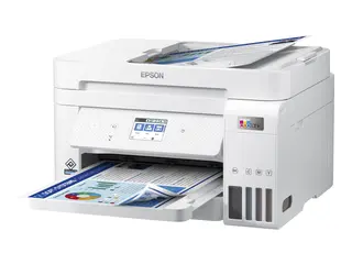 Epson EcoTank ET-4856 - Multifunksjonsskriver farge - ink-jet - p&#229;fyllbar - A4 (medie) - opp til 15.5 spm (trykking) - 250 ark - 33.6 kbps - USB, LAN, Wi-Fi - hvit