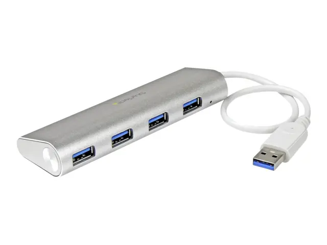 StarTech.com 4 Port Portable USB 3.0 Hub with Built-in Cable - Alu...