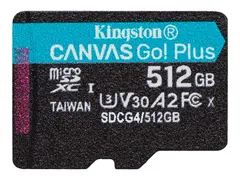 Kingston Canvas Go! Plus - Flashminnekort 512 GB - A2 / Video Class V30 / UHS-I U3 / Class10 - microSDXC UHS-I