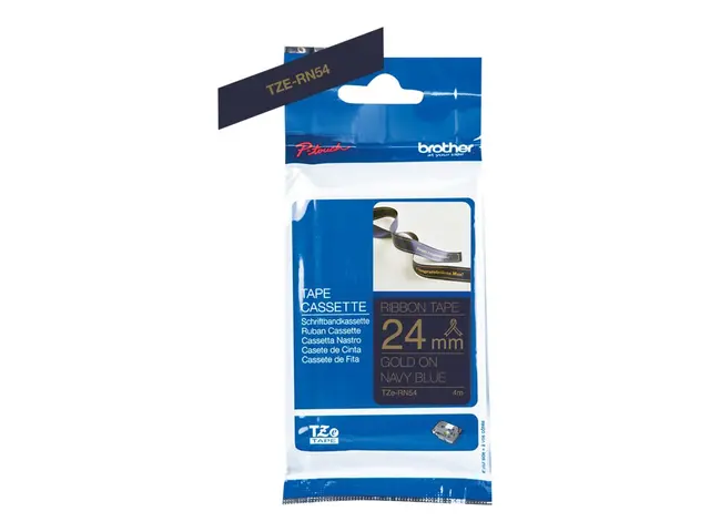 Brother TZe-Rn54 - Sateng - gull på marineblå - Rull (2,4 cm x 4 m...